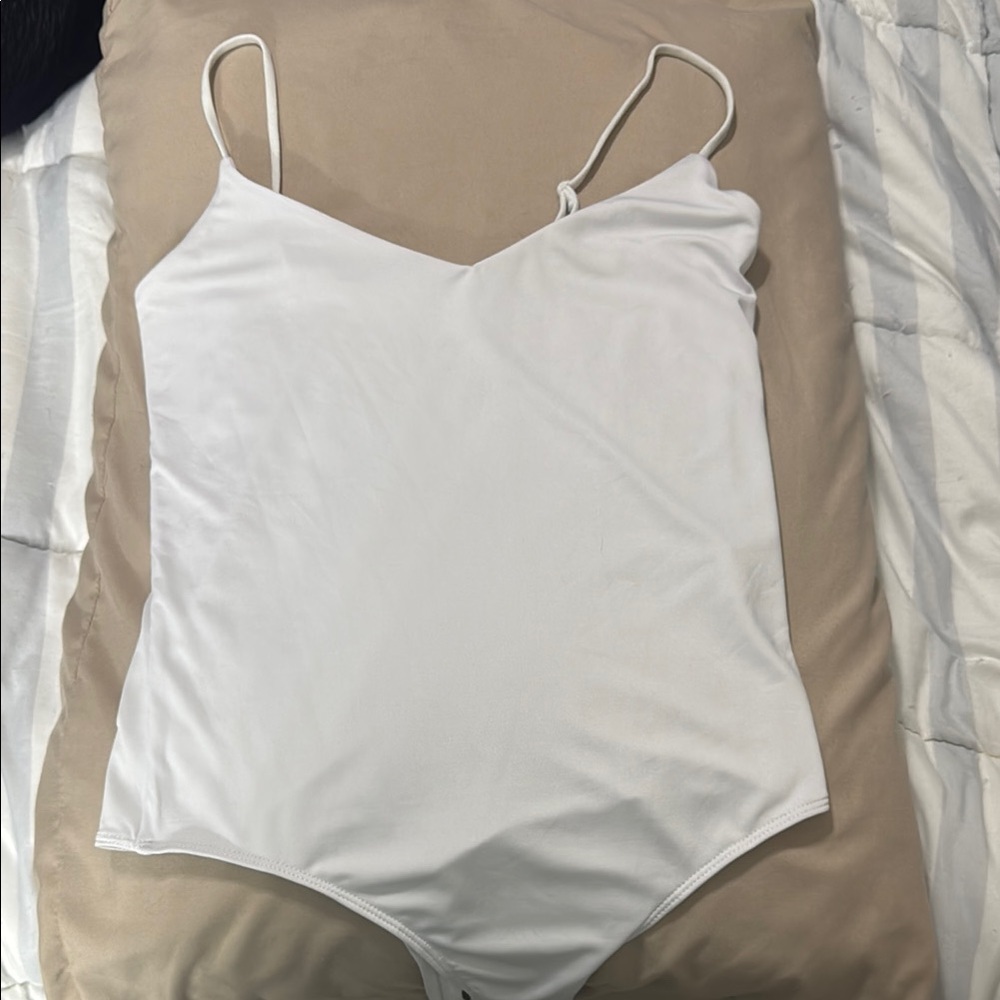 White Spaghetti Strap Bodysuit